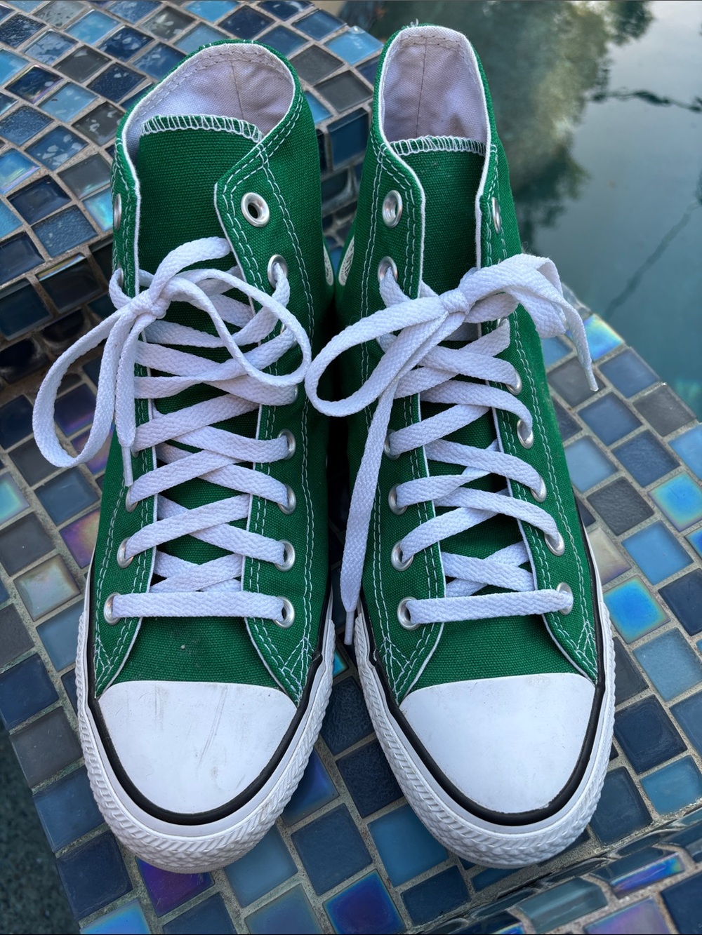 💚Converse Chuck Taylor Amazon/kelly green high tops unisex men’s 7/woman’s 9 - Picture 2 of 8